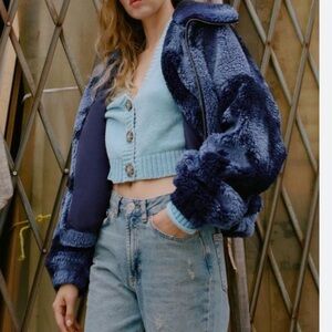 Urban Outfitters Olivia‎ Tie-Dye Sherpa Jacket Size Medium